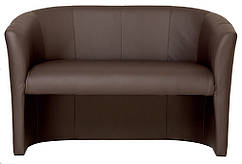 Офісний двомісний диван для зон очікування Клуб Club Eco-35 екошкіра коричневий Новий Стиль