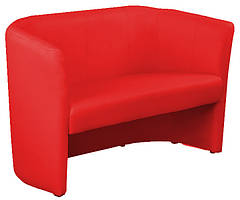 Офісний двомісний диван для зон очікування Клуб Club Eco-90 екошкіра червоний Новий Стиль
