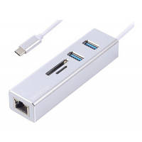 Переходник Maxxter USB to Gigabit Ethernet, 2 Ports USB 3.0 + microSD/TF card r (NECH-2P-SD-01)