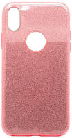Силиконовый чехол iPhone X/XS Remax Glitter Блестящий Розовый