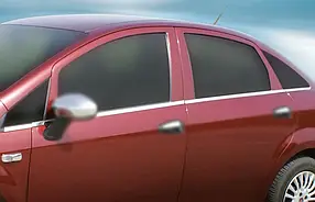 Зовнішня окантовка скел (6 шт., неірж.) Fiat Punto Grande/EVO 2006" і 2011 рр. AUC Накладки на двері Фіат