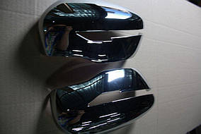 Накладки на дзеркала Хром (2 шт., пласт.) Nissan Qashqai 2014" рр. AUC Накладки на дзеркала Ніссан Кашкай