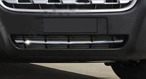 Смужка в бампері (нерж) Renault Master 2011 ⁇  рр. AUC Захисні (хром) накладки на бампер Рено Майстер