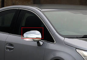Накладки на дзеркала (2 шт., нерж) Toyota Avensis 2009 × рр. AUC Накладки на дзеркала Тойота Авенсіс