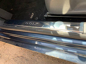 Накладки на внутрішні пороги (2 шт., неірж) Volkswagen Golf 5 AUC Накладки на пороги Фольксваген Гольф 5