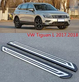 Бічні пороги ОЕМ для All Space (2 шт., алюм) Volkswagen Tiguan 2016 ⁇  AUC Бічні пороги Фольксваген Тігуан