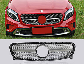 Передня решітка Diamond Silver (2014-2016) Mercedes GLA X156 2014-2019 рр. AUC Тюнінг решітки Мерседес Бенц
