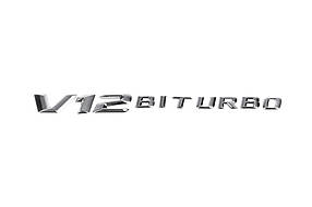Напис V12 Biturbo (хром) Mercedes S-сlass W222 AUC Написи Мерседес Бенц S клас W222