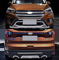 Передняя и задняя накладки (2016↗) Ford Kuga/Escape 2013-2019 гг. AUC Тюнинг переднего бампера Форд Куга -
