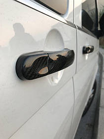 VW Caddy 2003-2010 Карбонові накладки на ручки 3 штуки AUC Карбонові накладки Фольксваген Кадді