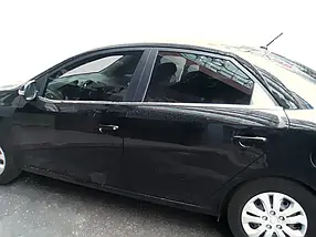 Окантовка скла (4 шт., неірж.) Kia Cerato 2 2010-2013 гг. AUC Накладки на двері КІА Церато 2