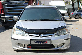 Дефлектор капота (EuroCap) Honda Civic Sedan VII 2001-2006 рр. AUC Дефлектор на капот (Мухобійка) Хонда Цивік