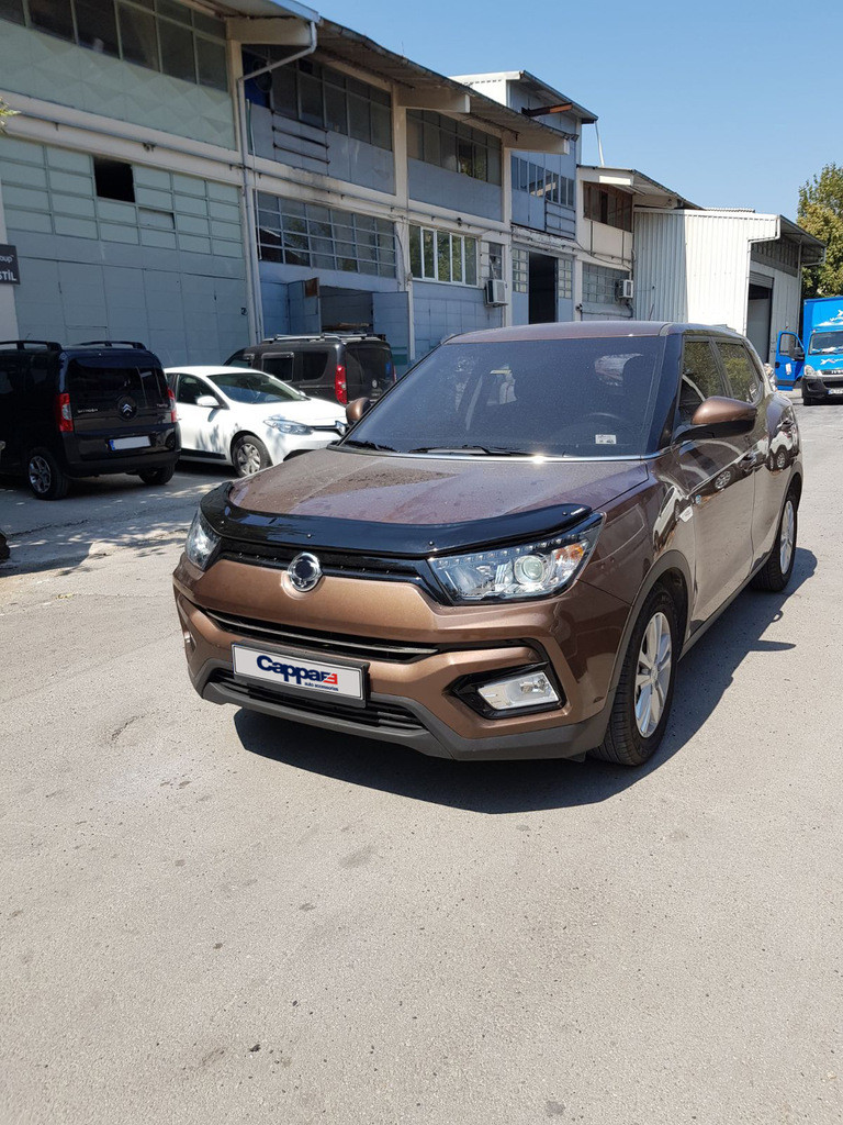 Дефлектор капота (EuroCap) SsangYong Tivoli AUC Дефлектор на капот (Мухобійка) Санг Йонг Тіволі