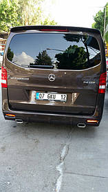 Накладка на задній бампер V1 (під фарбування) Mercedes Vito AUC V W447 2014 ⁇  рр. AUC Тюнінг заднього бампера