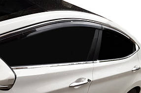 Повне окантування скла (10 шт., неірж.) Hyundai Elantra 2011-2015 гг. AUC Накладки на двері Хюндай Елантра