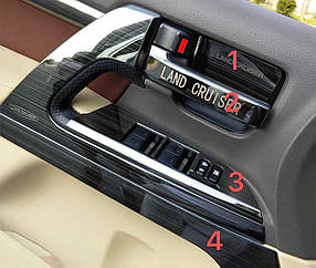 Комплект вставок (тертий темний алюміній) Toyota Land Cruiser 200 AUC Хром накладки в салон Тойота Ленд Крузер