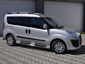 Fiat Doblo 2010  ⁇  Бічні пороги труби 60 мм на максі базу AUC Бічні пороги Фіат Добло III