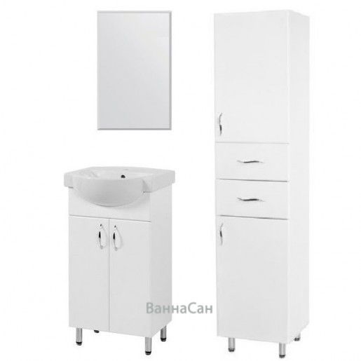 Купить Комплект мебели для ванной комнаты 45 см шириной Пик Базис 19154 ...
