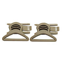 Поворотні кліпси затискачі для кріплення фіксації окулярів на шолом 35 мм, Coyote (2 шт.)