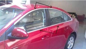 Повне окантування скла (для версії Sedan, неірж.) Chevrolet Cruze 2009 • рр. AUC Накладки на двері Шевроле