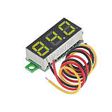 Цифровий вольтметр жовтий міні 0.28' Діапазон вимірювання 0-100 В, фото 2