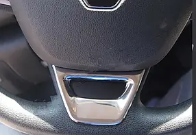 Накладка на кермо (нерж) Renault Megane IV 2016 ⁇  рр. AUC Хром накладки в салон Рено Меган 4