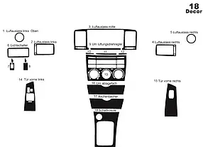 Toyota Corolla 2002-2004 Накладки на панель Дерево AUC Накладки на панель Тойота Корола