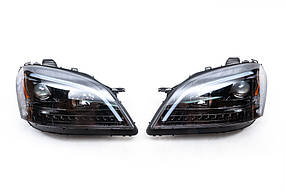 Передня оптика (2005-2008, 2 шт., темна) Mercedes ML W164 AUC Передні фари Мерседес Бенц МЛ W164