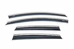 Вітровики з хром смужкою HB/SD (4 шт., Niken) Opel Astra J 2010 ⁇  рр. AUC Дефлектори вікон (вітровики) Опель