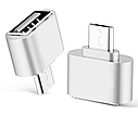 Адаптер перехідник OTG USB Micro USB White, фото 3