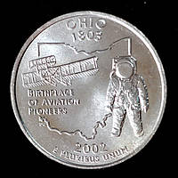 Монета США 25 центів 2002 р. Огайо