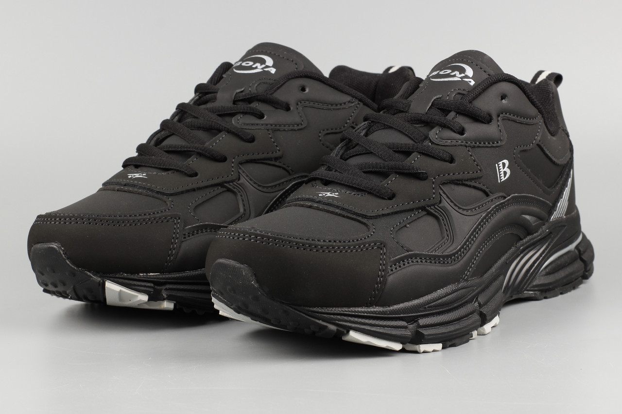 Кросівки унісекс жіночі зимові чорні Bona 911D-2-6 Бона утеплені з хутром Розміри 38 41