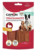 "Camon Treats & Snacks" - вяленая закуска "Пластины из кролика" для взрослых собак ,80г 14шт/уп