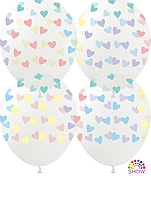 Набір латексних повітряних кульок Show Серця кольорові, 12" 30 см, 10 шт