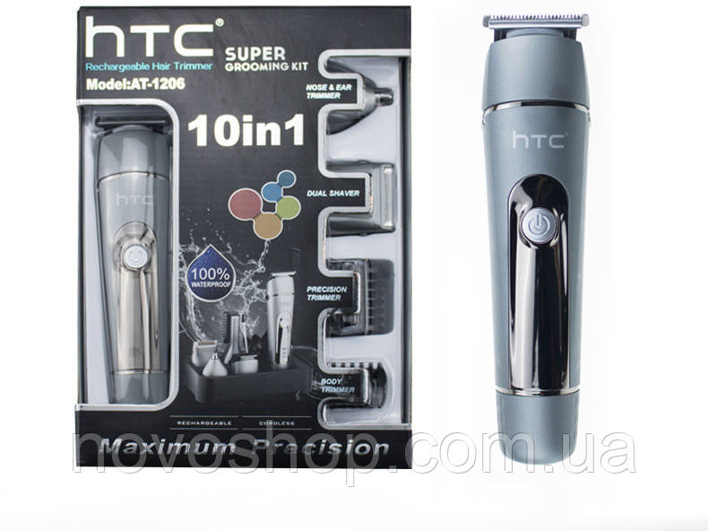 Акумуляторна машинка для стрижки HTC AT-1206С 10 в 1