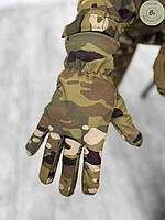 Зимние перчатки софтшел мультикам Domingo / Тактические зимние перчатки Soft Shell (арт. 13141)