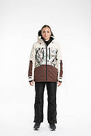 Куртка лыжная женская Just Play беж с коричневым (B2411-green) - S