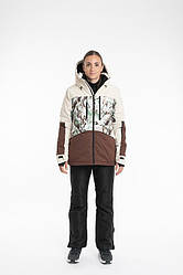 Куртка лижна жіноча Just Play беж з коричневим (B2411-green) — S
