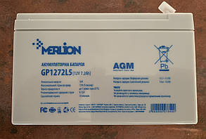 Акумуляторна батарея MERLION AGM GP1272L5 12 V 7,2 Ah