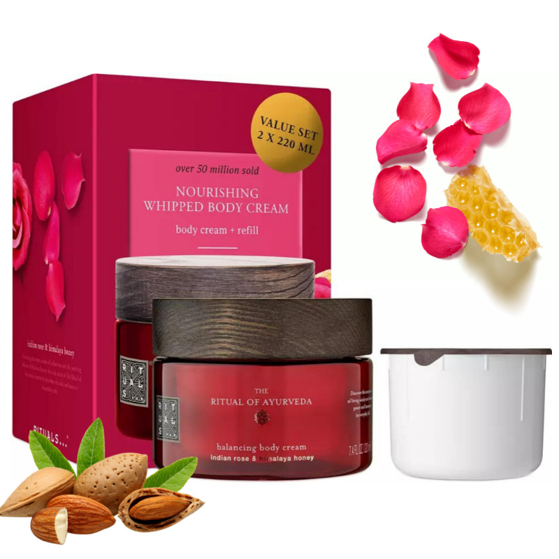 Rituals Крем для тіла та набір для поповнення запасу, Ayurveda Body Cream and Refill Pack, Нідерланди