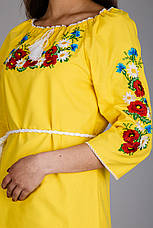 Яскраво - жовте вишите жіноче вбрання на оленці, фото 2