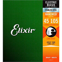 Струны Elixir 14677 NANOWEB Stainless Steel Bass 45-105 Medium