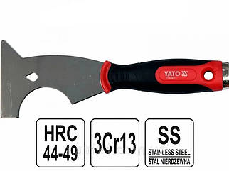 Скребок із неіржавкої сталі з комбінованою конфігурацією лез YATO YT-52871