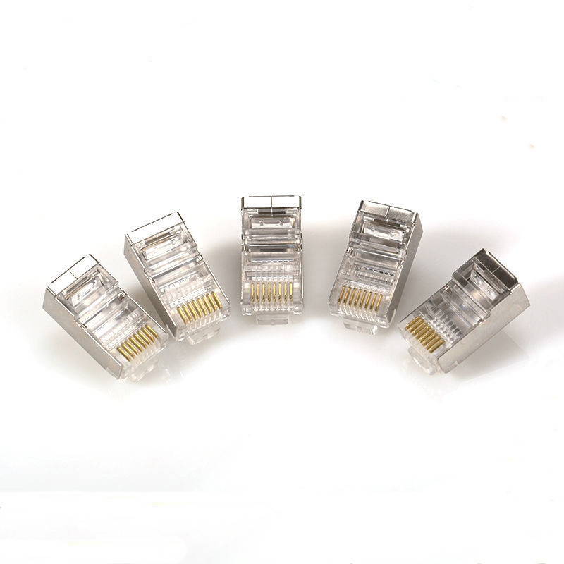 100x Коннектор RJ45 8P8C Cat5e Cat6 Экранированный — Купить Недорого на ...