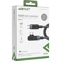 Кабель быстрой зарядки ACEFAST C5-03 USB-C to USB-C 100W right angled aluminum alloy 2m Gray (AFC5-03G)