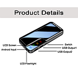 Power bank Зовнішній акумулятор Портативна зарядка 2USB+LED ліхтар Різні кольори, фото 11
