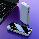 Power bank Зовнішній акумулятор Портативна зарядка 2USB+LED ліхтар Різні кольори, фото 4