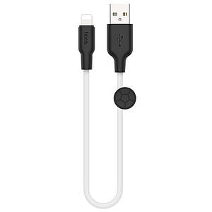 Дата кабель Hoco X21 Plus Silicone Lightning Cable (0.25m) black_white