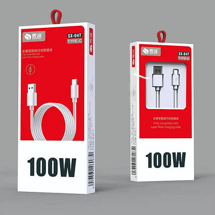 Кабель SX-04 для швидкої зарядки +передача 6A 100W Type-C/Micro USB, фото 1