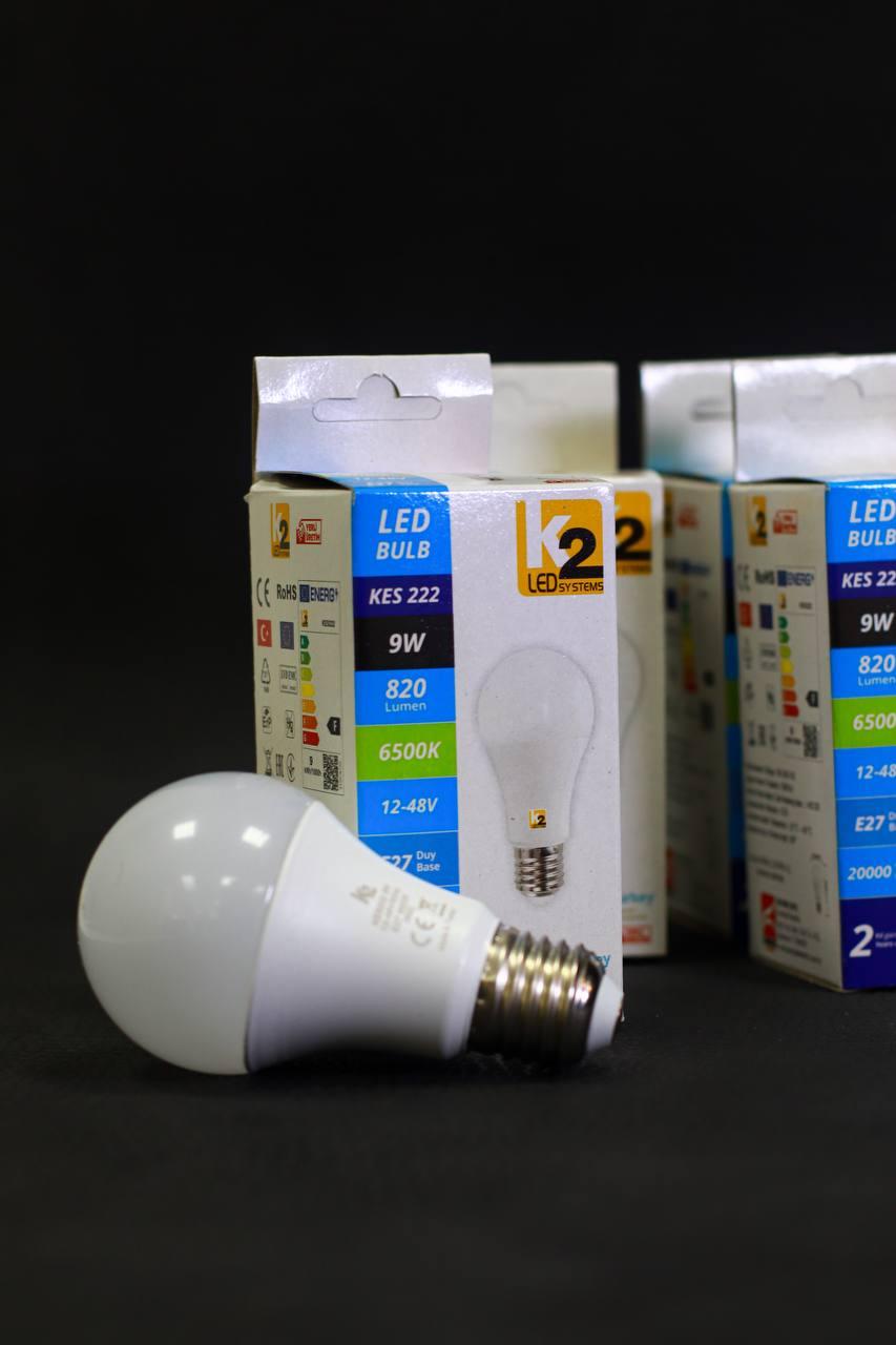 Світлодіодна LED лампа KES 222 12-48V, E27, 9W, 6500K, 820L від акумулятора - фото 7 - id-p1737257661